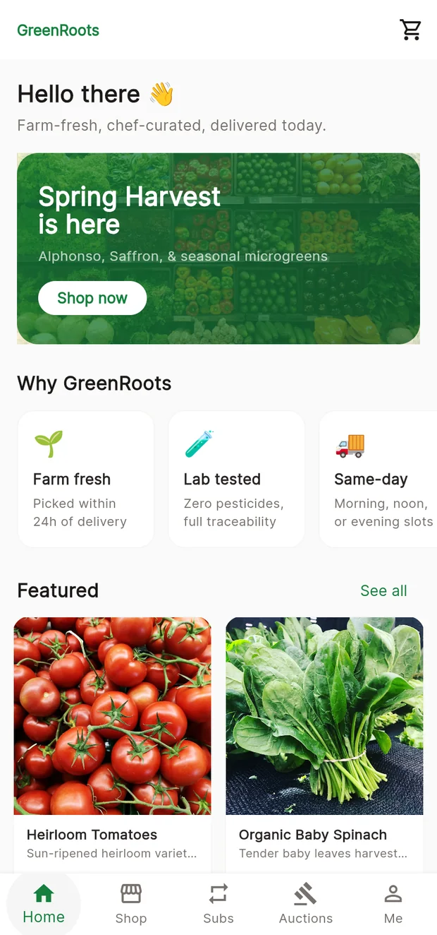Companion app — featured produce