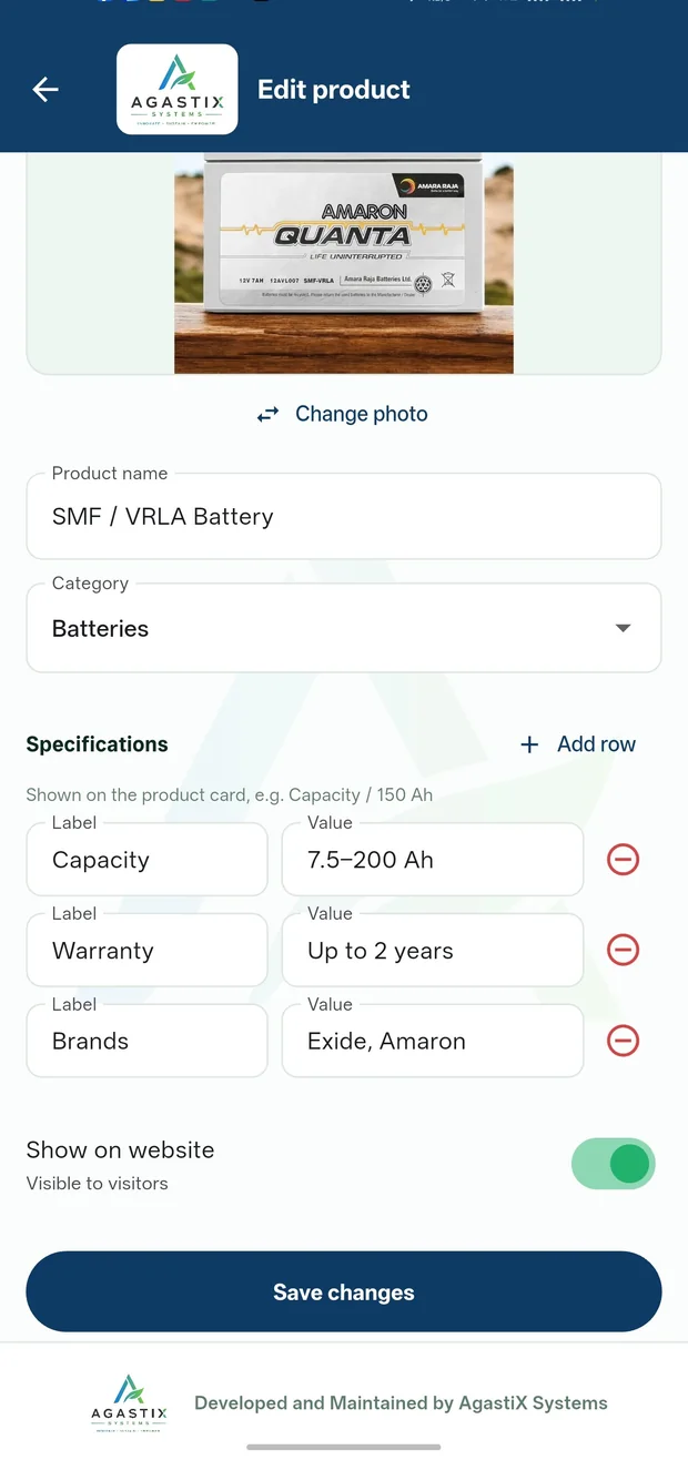 Edit a product, swap its photo