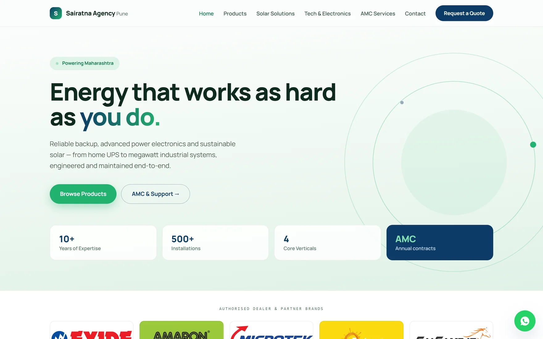 The Sairatna Agency website, live at sairatna.in